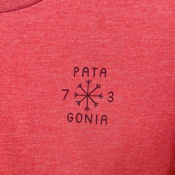 Patagonia Red Slim Fit Graphic Short Sleeve Pacific Iron Works Women size Small - Picture 4 of 11
